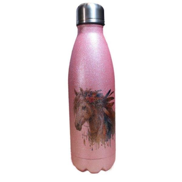 Trinkflasche Glitzer Pferd
